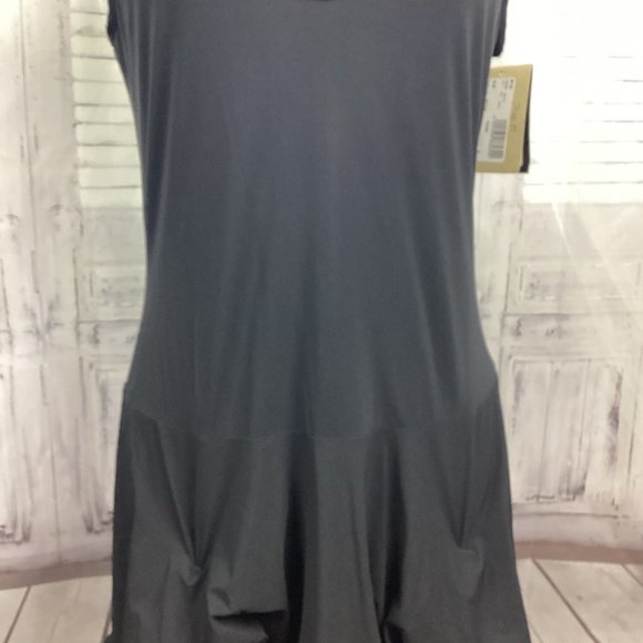 Indies France Black Sleeveless Gathered Midi Dress NWT 10 - Picture 3 of 14